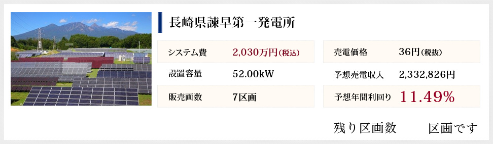 低圧分譲長崎県諫早第一発電所